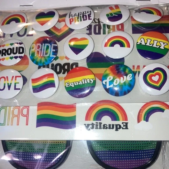 FINAL DROP 🚨NWT Pride Mega bundle Variety Pack Tattoos Sunglasses pride tattoos - Picture 2 of 4